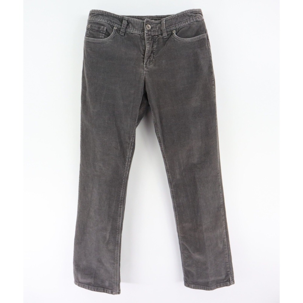 Relativity Corduroy Pants Womens 10 Gray‎ Cotton Blend Pockets Stretch Mid Rise